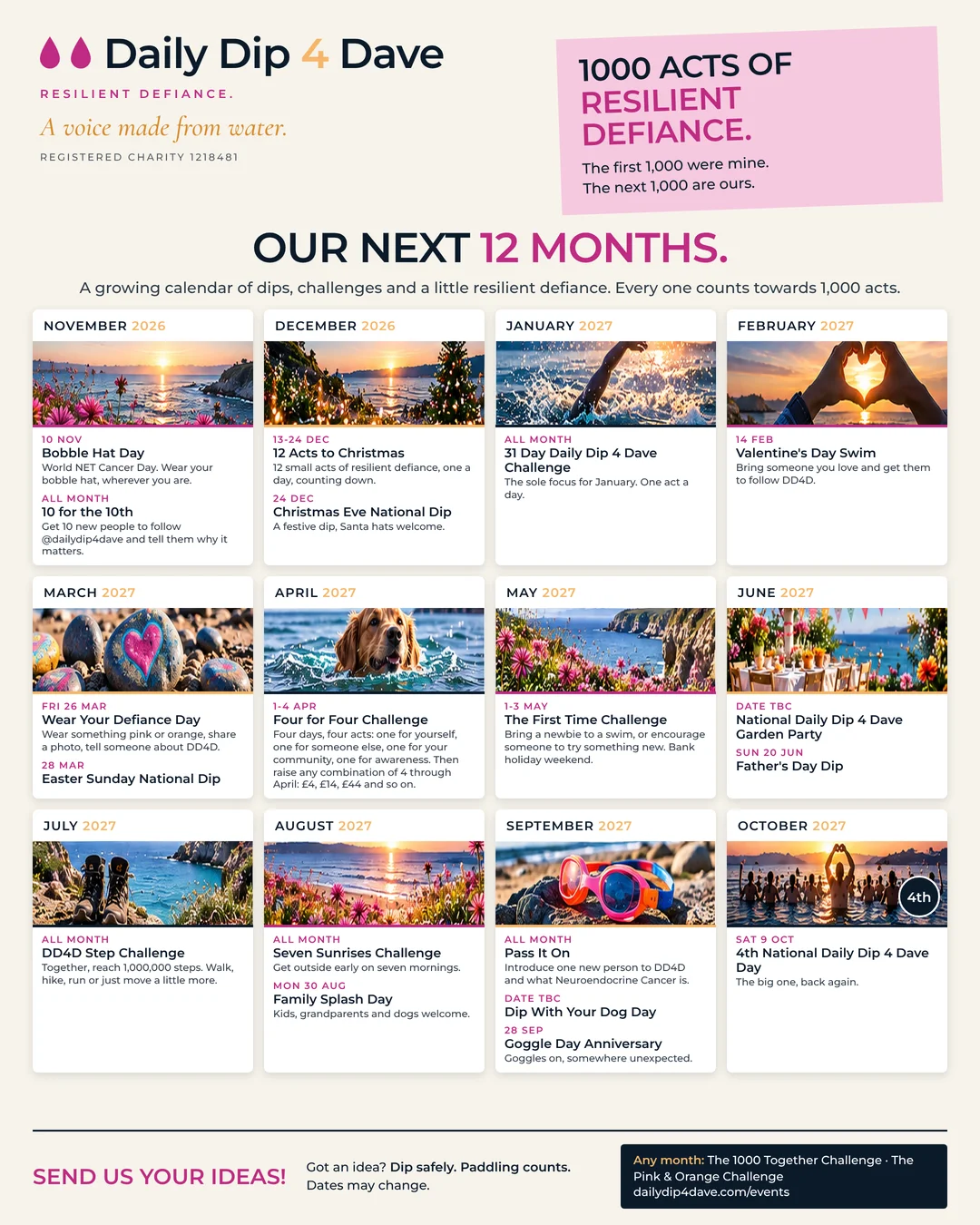 Our Next 12 Months calendar, November 2026 to October 2027