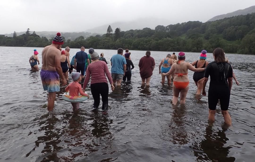 Community members taking part in a Daily Dip 4 Dave challenge