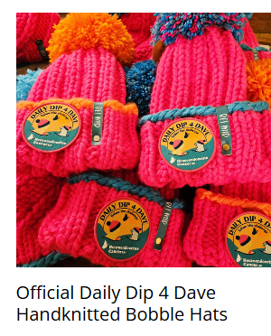 Official Daily Dip 4 Dave handknitted bobble hats